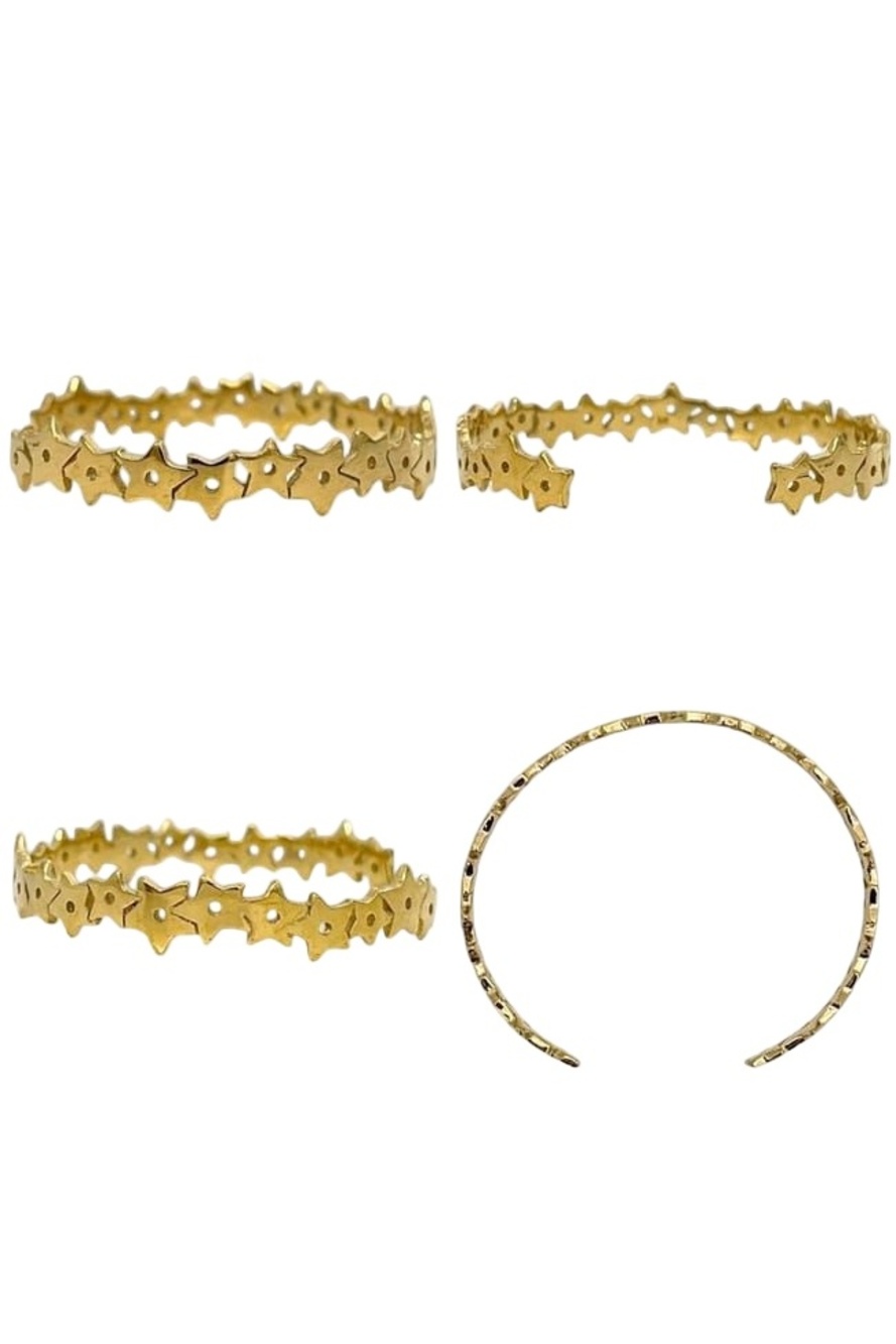 Dior Bangle Gold Golden Bracelet Metal Star